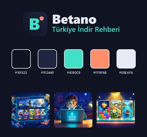 Betano medya kitindeki logo, renk paleti ve görsel örneklerini gösteren kapak