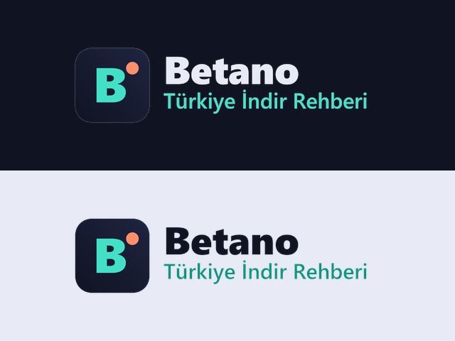 Betano logosunun koyu ve açık zemin üzerindeki kullanımları